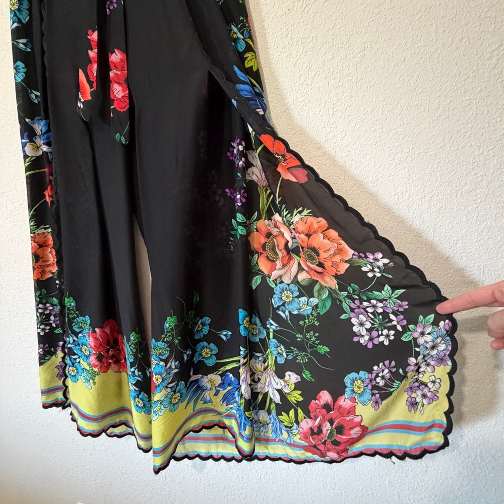 Johnny Was Albany Wide Leg Floral Beach Pool Pants - S - Picture 3 of 8